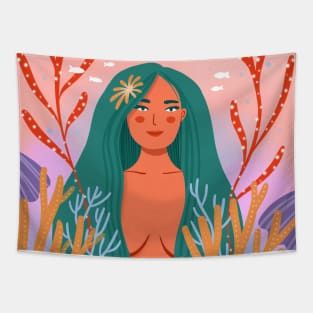 Coral Queen Tapestry