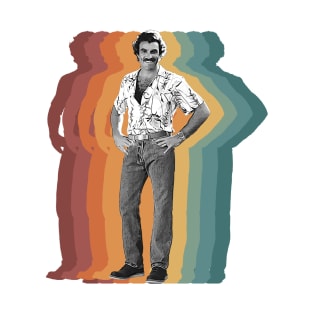 Tom Selleck Vintage Rainbow T-Shirt