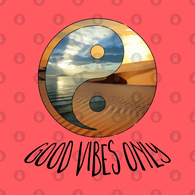 yin yang - good vibes only - black by EDDArt