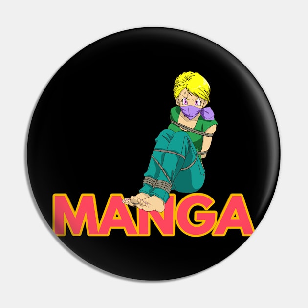 Manga with tied feet blonde haired Girl Pin by FromBerlinGift