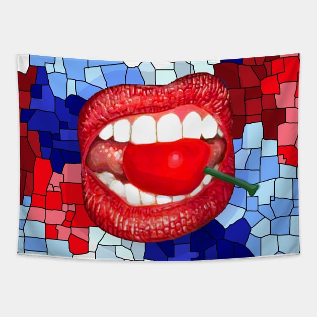 Cherry Lips Tapestry by Ellen Jagger Studios