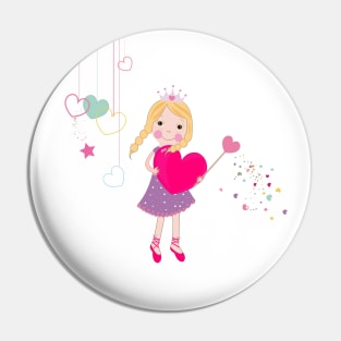 Love fairy holding heart Pin