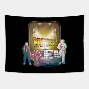 back to the future, McFly, Doc Brown, Delorean, Flux Capacitor Tapestry