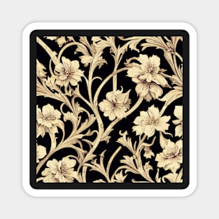 Vintage Florals Brown Sepia Neutral Floral Design Magnet