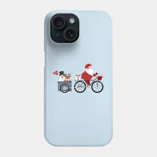 Christmas cycling tour cartoon drawing Phone Case