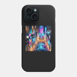 Neon Pulse: The Digital Plaza Phone Case