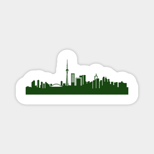 TORONTO skyline in forest green Magnet by 44spaces