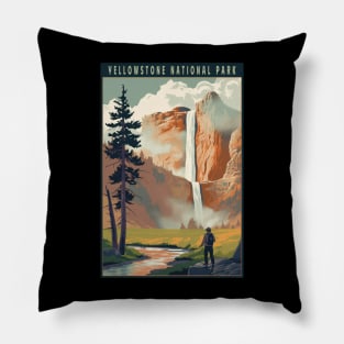 Yellowstone National Park Vintage Poster Pillow