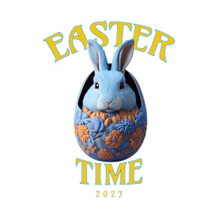 Cute Blue Easter Bunny Design T-Shirt