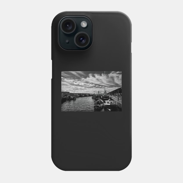 North Shields Fish Quay in Monochrome Phone Case by Violaman