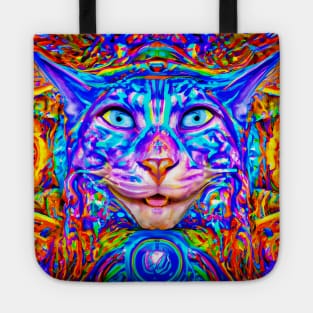 Kosmic Kitty (6) - Trippy Psychedelic Cat Tote