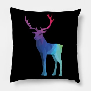 Rainbow Stag on Black Pillow