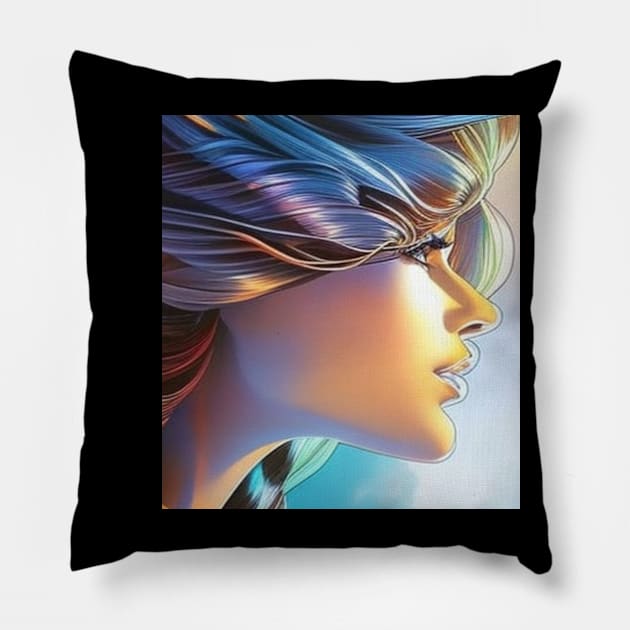 A beautiful face for gestures from imagination Pillow by FeePark