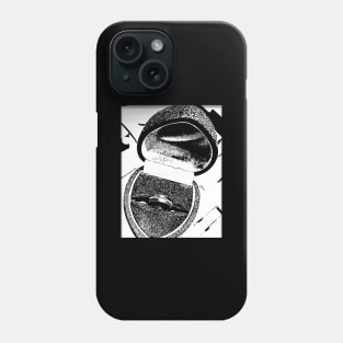 Black and white wedding ring design Phone Case