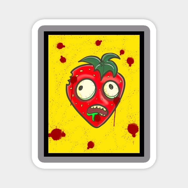 Zombie Strawberry Magnet by CassiesArt