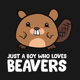 Just a Boy Who Loves Beavers Cute Beaver T-Shirt