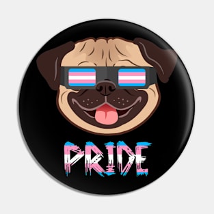 Pug Transgender Flag LGBT Trans Pride Month Week Dog Lover Premium Pin