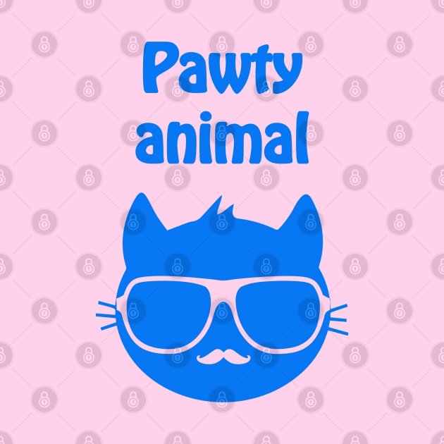 Pawty animal - cool & funny cat pun by punderful_day