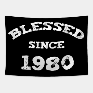 Blessed Since 1980 Cool Blessed Christian Birthday Tapestry