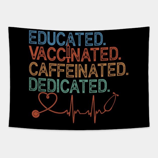 EDUCATED VACCINATED CAFFEINATED DEDICATED Tapestry by dreadtwank