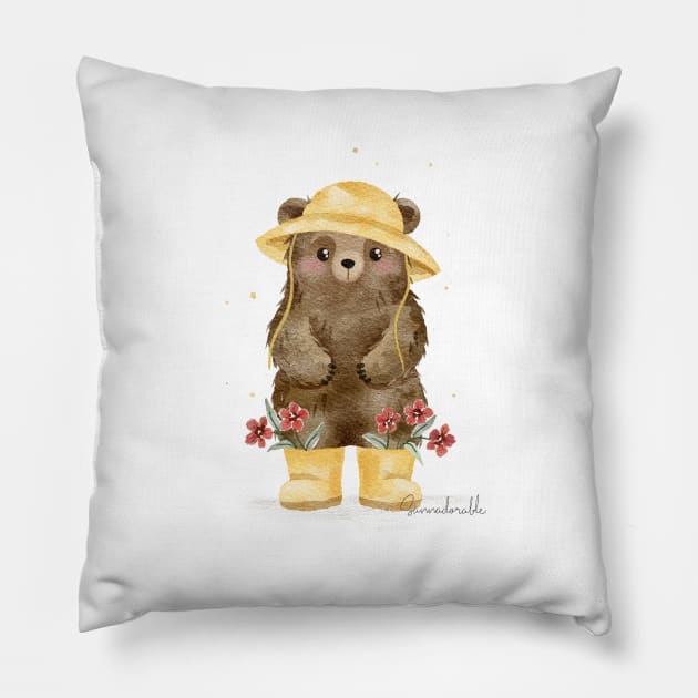 Rain Bear Pillow by sannadorable