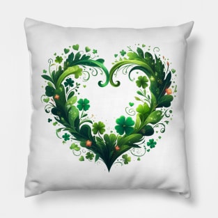 Heart Irish Shamrock St Patrick Day Pillow