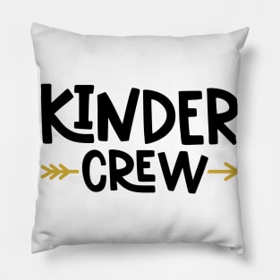 Kinder Crew Kindergarten Kids Back to School Pillow