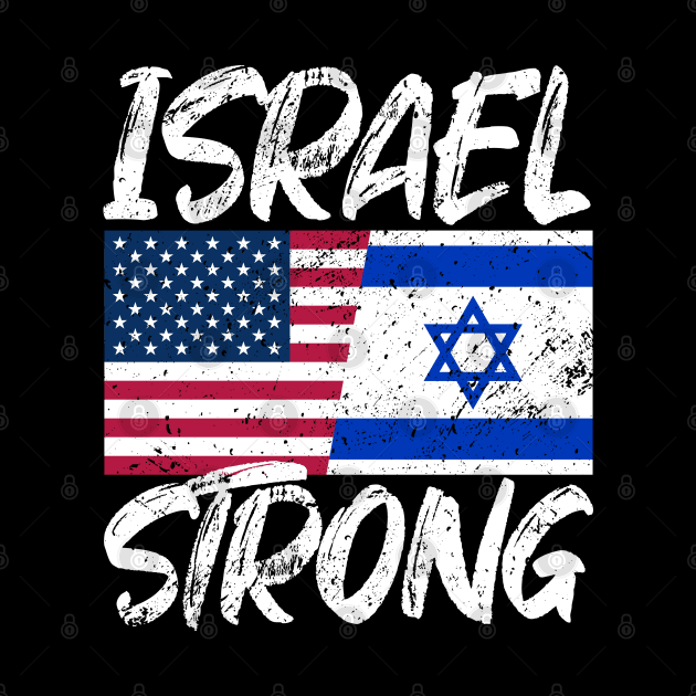 Israel Strong Israeli American Flag by Bunny Prince Design