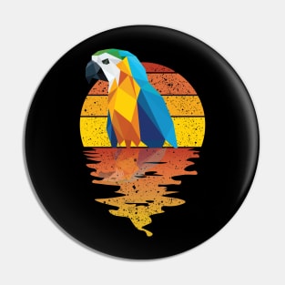 Vintage cute bird reflected on lights of moon Pin