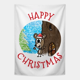 Happy Christmas Mouse Wildlife Xmas 2022 Tapestry