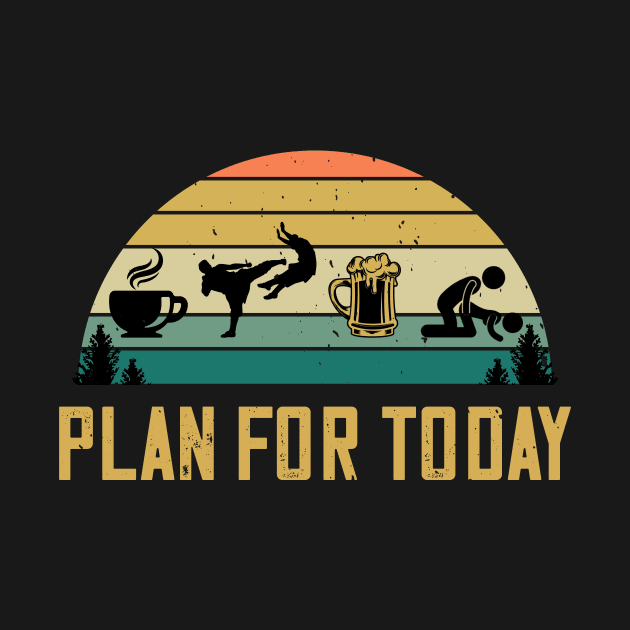 Plan For Today Coffee Kung Fu Beer Sex Funny Karate Lovers by despicav