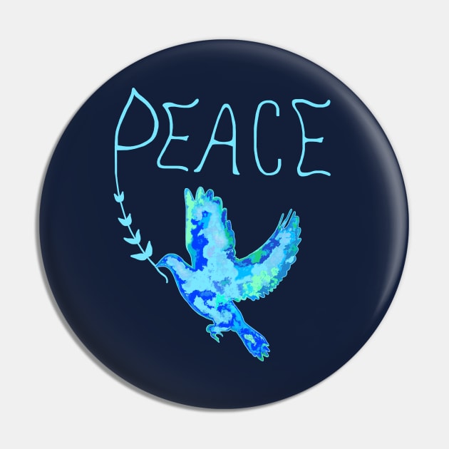 Peace Earth Dove Pin by Art by Deborah Camp