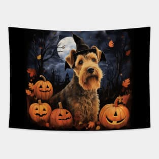 Halloween Lakeland terrier painting Tapestry