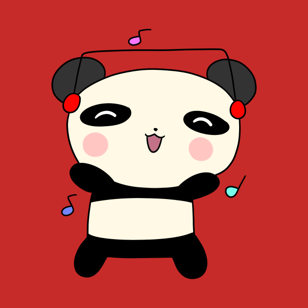 Dancing Headphones Panda by saradaboru