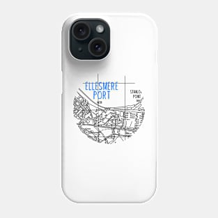 Ellesmere Port Map (Blue & White) Phone Case