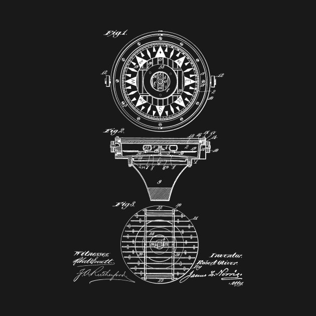 Mariner's Compass Vintage Patent Hand Drawing by TheYoungDesigns