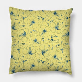 Tropical Hibiscus Flowers Pillow