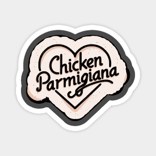 Chicken Parmigiana Retro Chicken Parm Heart Magnet