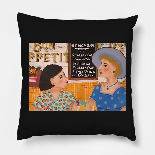 bon appetit ladies Pillow by janestallwood