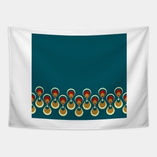 Vintage paon on blue Tapestry