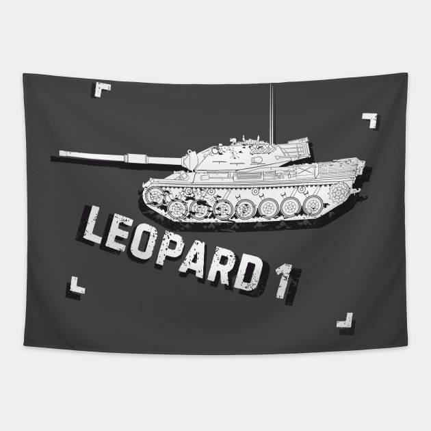 Leopard 1 side view shabby image Tapestry by FAawRay