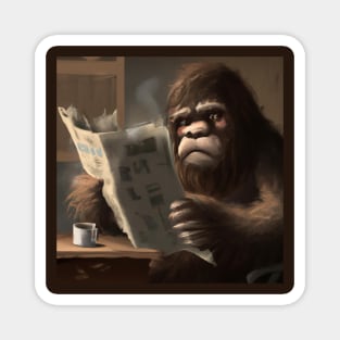 Bigfoot Enjoys Espresso and the News at Cafe Magnet