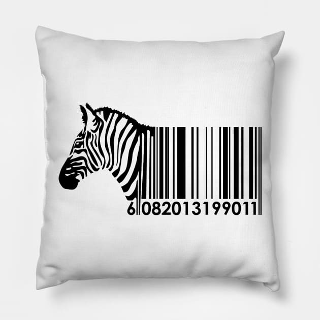 Barcode zebra Pillow by raxarts