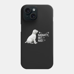 Naughty but Nice Christmas, White Boxer Dog Phone Case