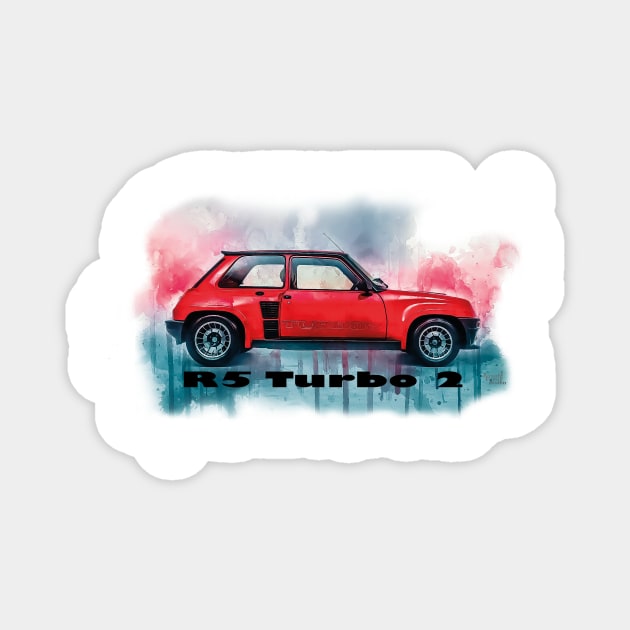 Renault 5 Turbo 2 Splash Art Magnet by AaaahEeeekStudio