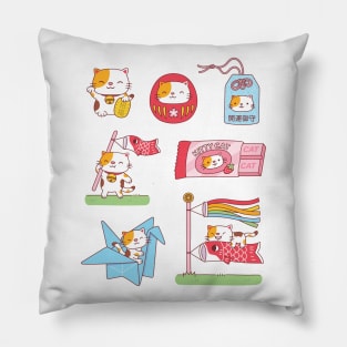 Cute Japanese Good Luck Charms Neko Cat Pillow