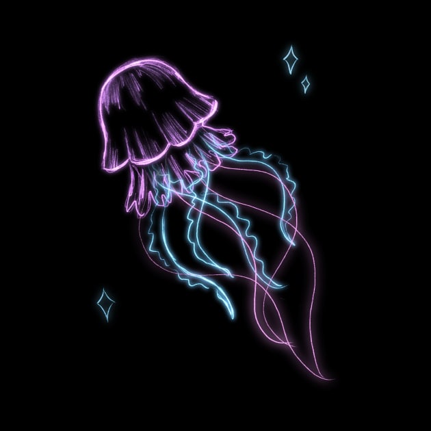 Neon jellyfish by Drawingbreaks