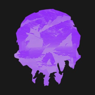 Purple Sea Of Thieves Skull Design T-Shirt