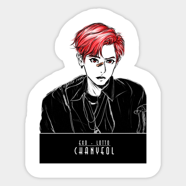 chanyeol lotto exo sticker teepublic