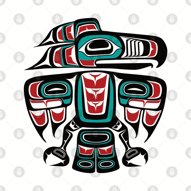 Haida Tlingit Native Raven Totem by Beltschazar